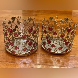 Bath & body works valentine 3 wick candle holder 2 sets